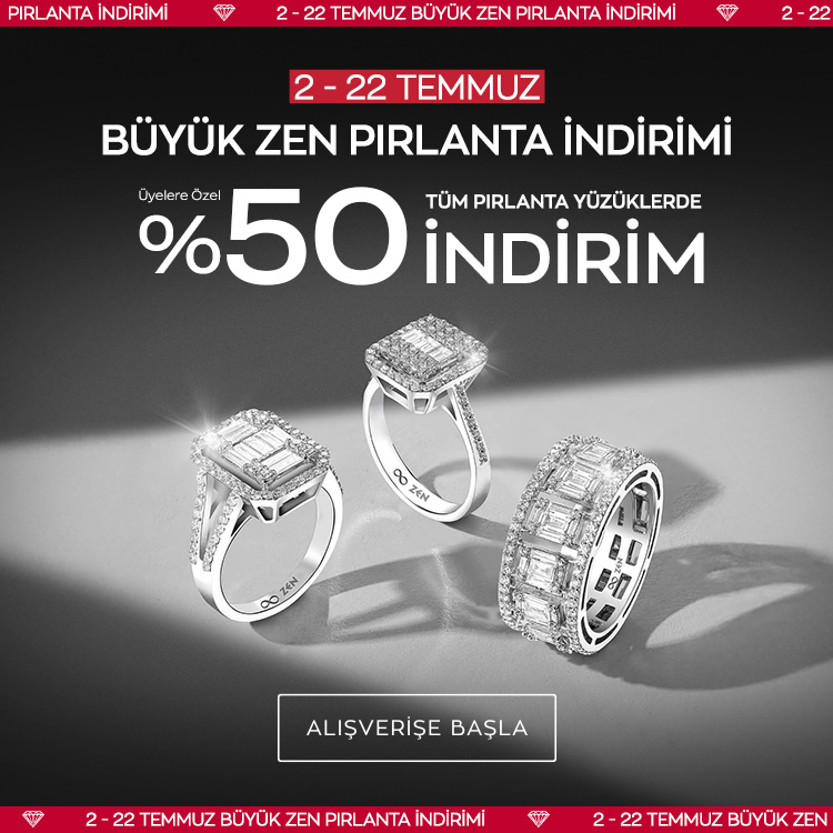 Tüm Pırlanta Yüzüklerde %50 İndirim!