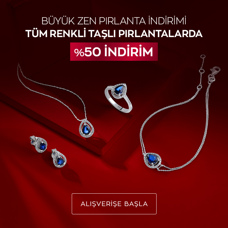 Büyük Zen Pırlanta İndirimi Renkli Taşlı
