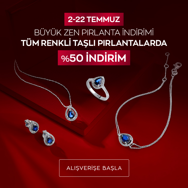 2-22 Temmuz Büyük Zen Pırlanta İndirimi Renkli Taşlı