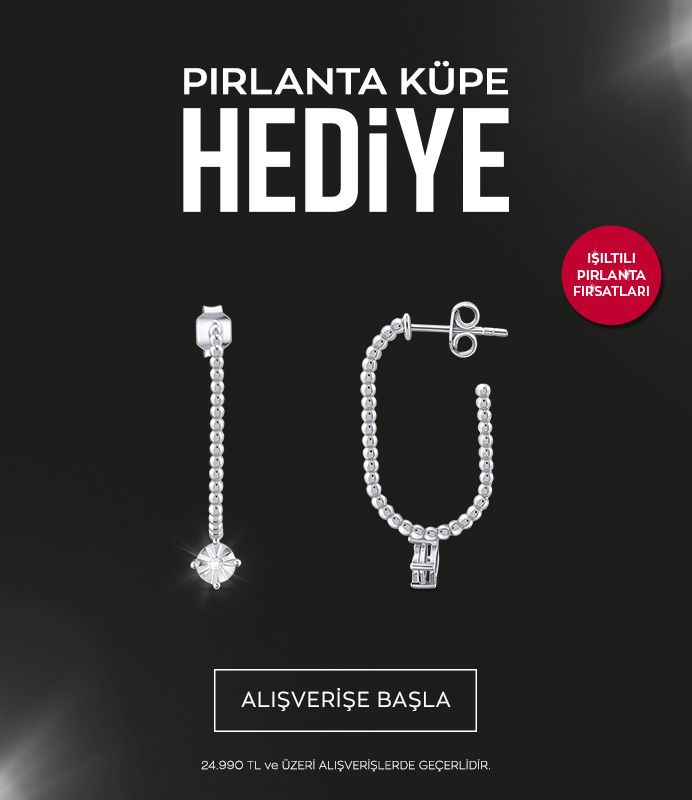 Hediye Pırlanta Gümüş Küpe hediye