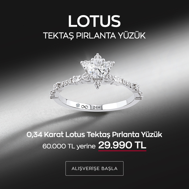 0,34 Karat Lotus Tektaş Pırlanta Yüzük