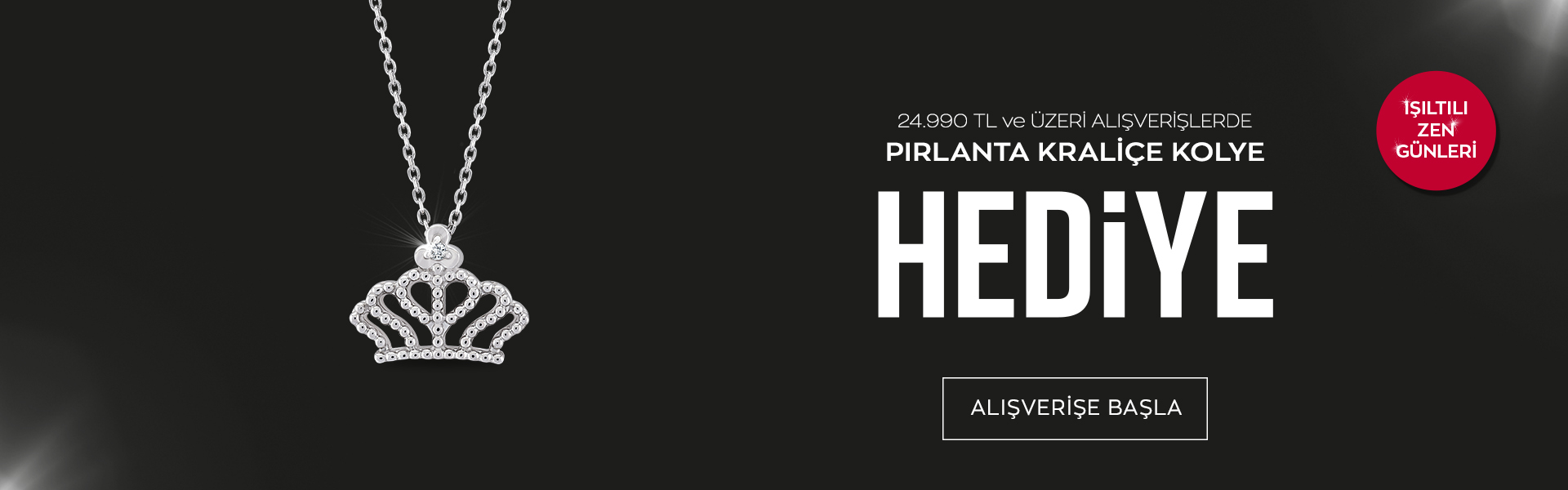Pırlanta Kraliçe Gümüş Kolye hediye