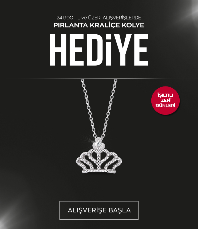 Pırlanta Kraliçe Gümüş Kolye hediye
