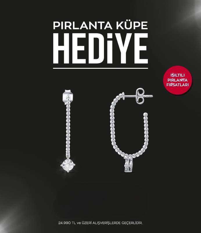 Hediye Pırlanta Gümüş Küpe hediye