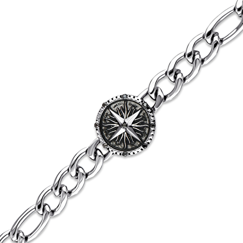 Siyah Pırlanta Çelik Erkek Bileklik