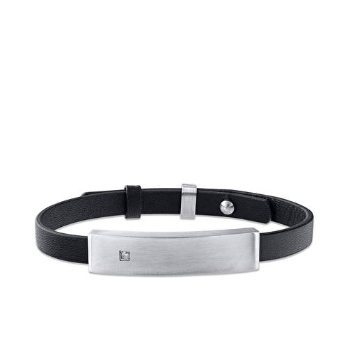 0,03 Karat Pırlanta Çelik Erkek Bileklik