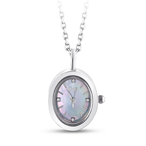 0,02 Karat Pırlantalı Saat Kolye