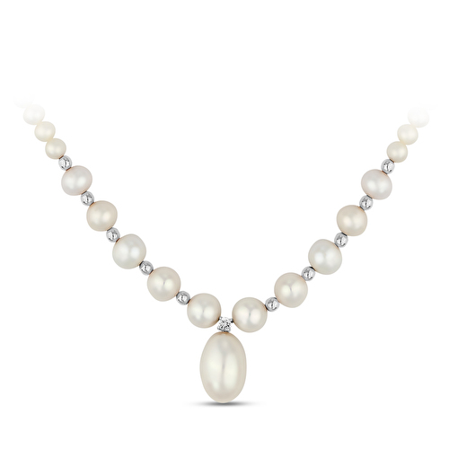 0,08 Karat İnci Pırlanta Kolye