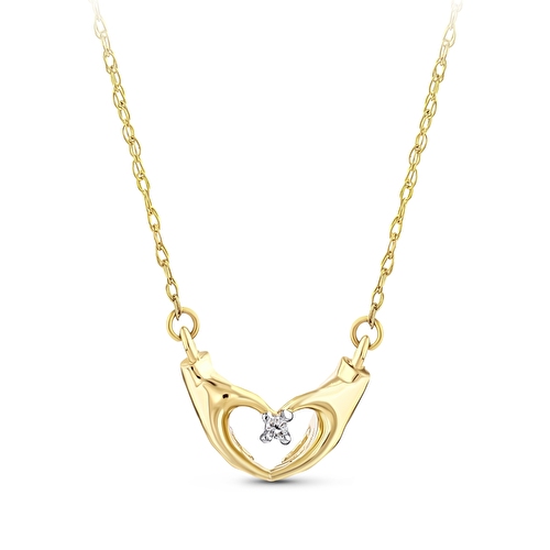 0,01 Karat Pırlanta Kalp Kolye