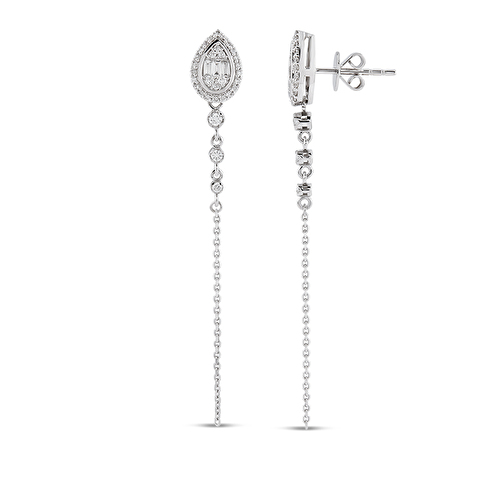 0,40 Karat Baget Pırlanta Küpe