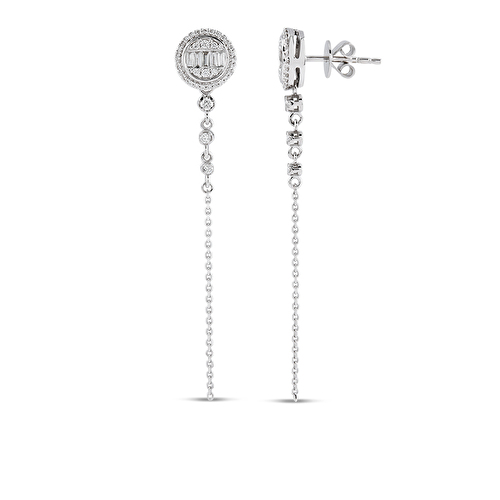 0,42 Karat Baget Pırlanta Küpe