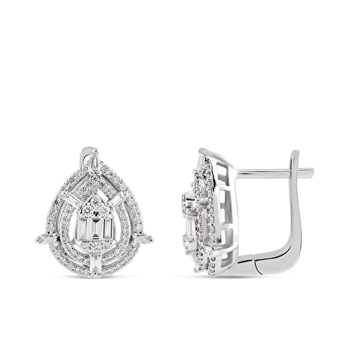 0,64 Karat Baget Pırlanta Küpe