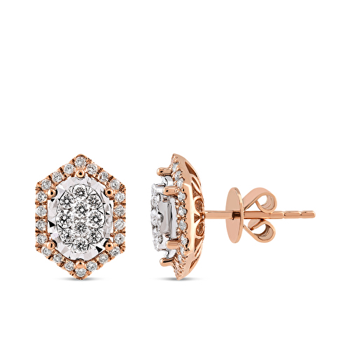 0,52 Karat Tasarım Pırlanta Küpe