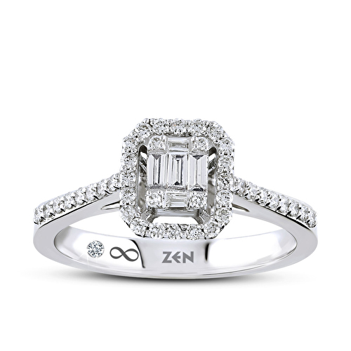 0,32 Karat Baget Pırlanta Yüzük