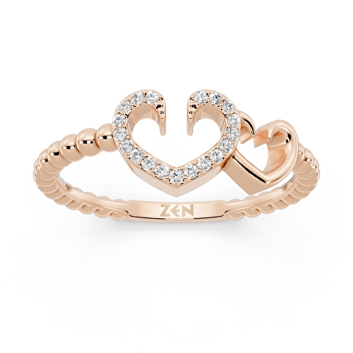 0,04 Karat Kalp Pırlanta Yüzük