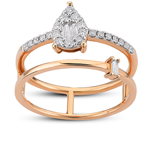 0,28 Karat Düet Pırlanta Yüzük