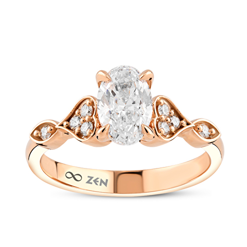0,80 Karat Vintage Oval Tektaş Pırlanta Yüzük