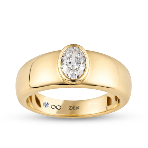 0,50 Karat Chunky Oval Tektaş Pırlanta Yüzük
