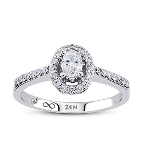 0,65 Karat Oval Tektaş Pırlanta Yüzük