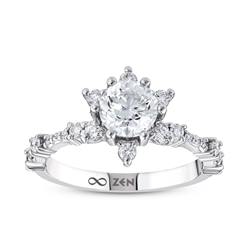 1,30 Karat HRD Sertifikalı Lotus Tektaş Pırlanta Yüzük