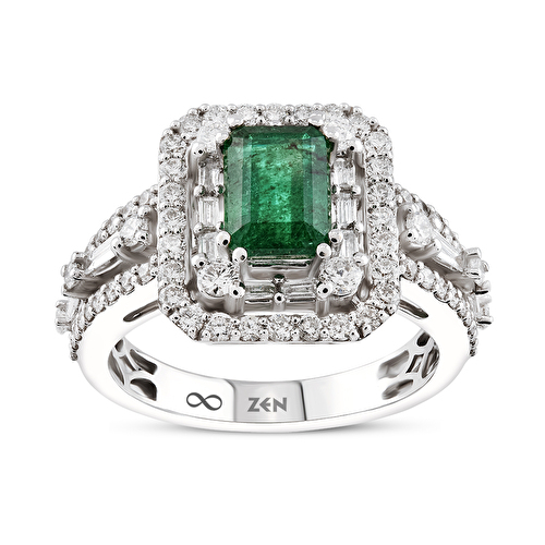 1.97 Karat Pırlanta Zümrüt Yüzük