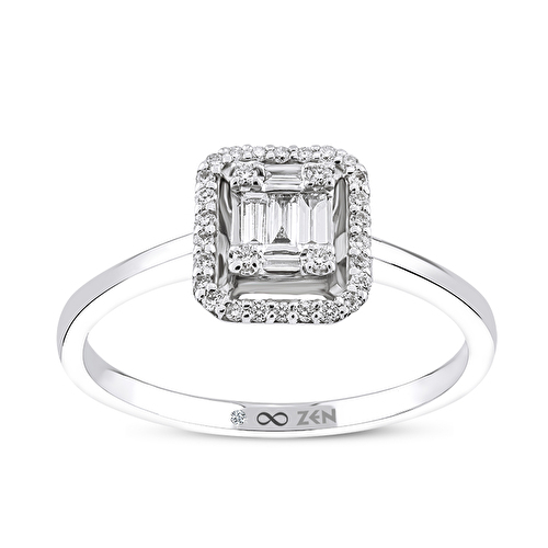 0,17 Karat Baget Pırlanta Yüzük