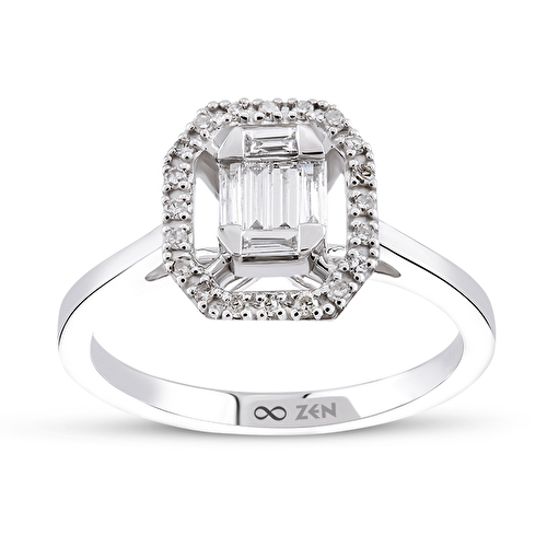 0,18 Karat Baget Pırlanta Yüzük