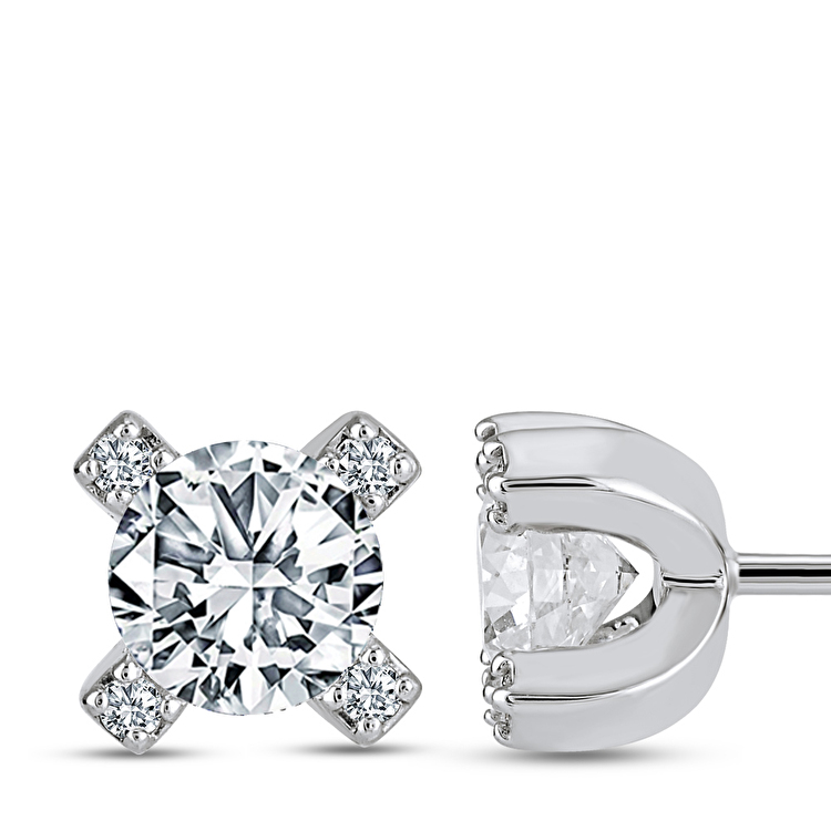 0,64 Karat Forevermark Cornerstones Tektaş Pırlanta Küpe