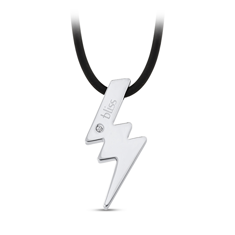 0,01 Karat Pırlanta Şimşek Çelik Kolye