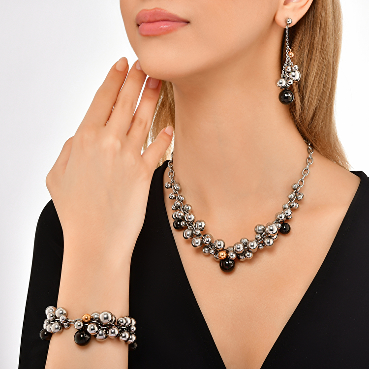 0,01 Karat Pırlanta Çelik Kolye