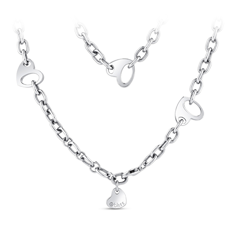 0,01 Karat Pırlanta Çelik Kalp Kolye