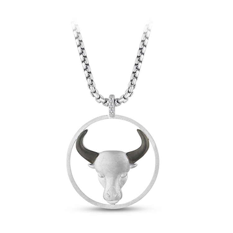 0,04 Karat Pırlanta Boğa Burcu Kolye