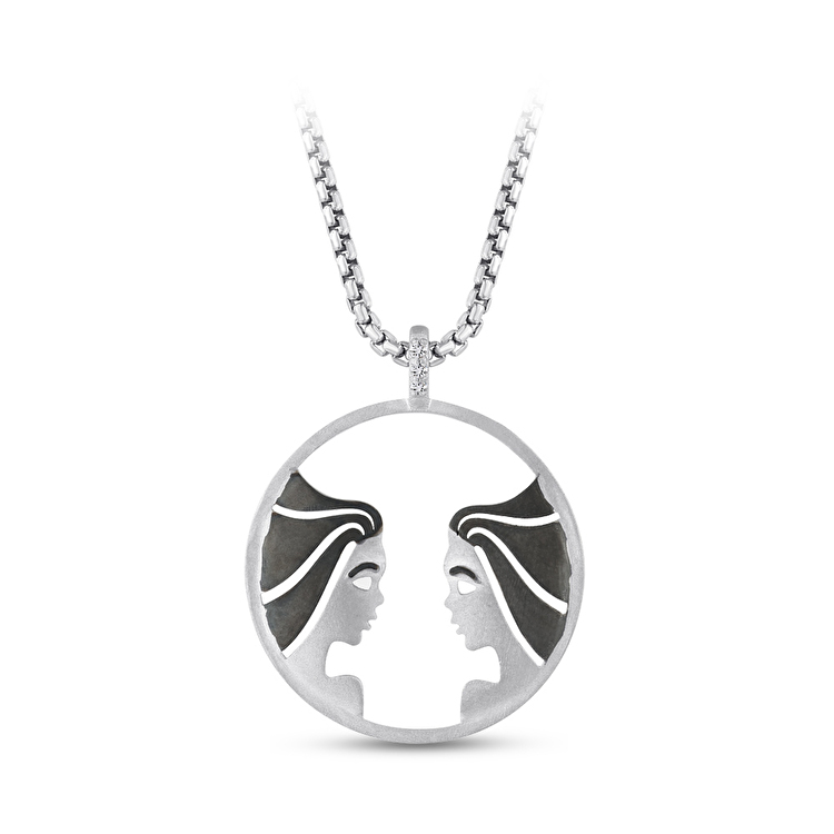 0,04 Karat Pırlanta İkizler Burcu Kolye