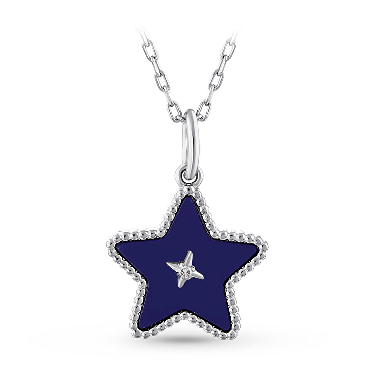 0,01 Karat Pırlanta Yıldız Kolye