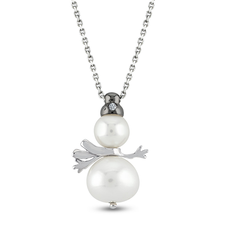 1,83 Karat Pırlanta Gümüş Kardan Adam Kolye