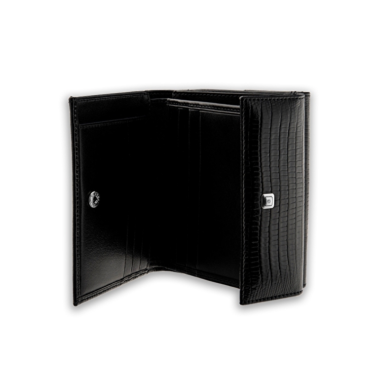 0,02 Karat Pırlantalı Deri Mini Kadın Cüzdanı