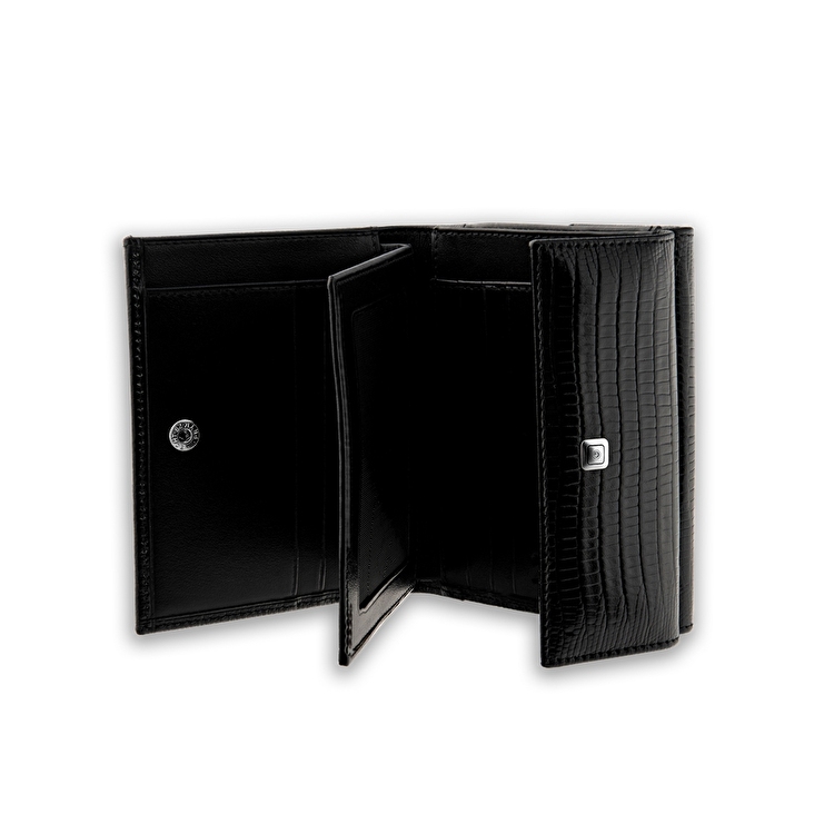 0,02 Karat Pırlantalı Deri Mini Kadın Cüzdanı