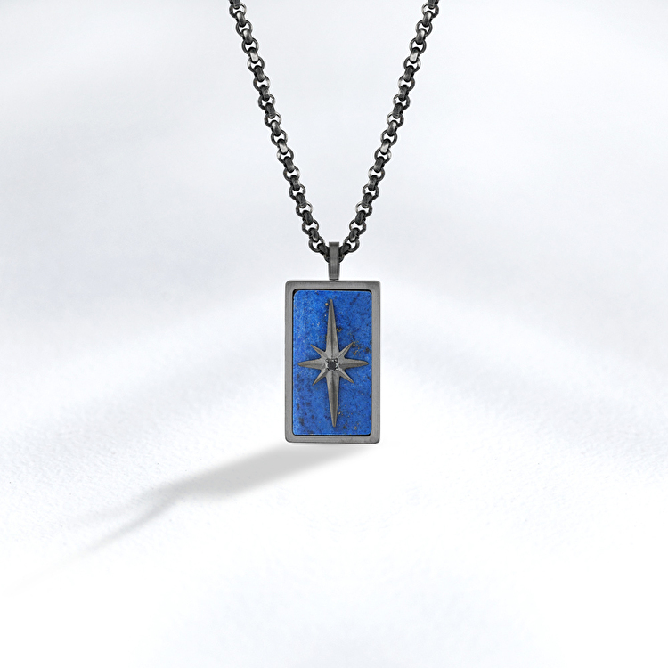 0,05 Karat Pırlanta Çelik Kolye