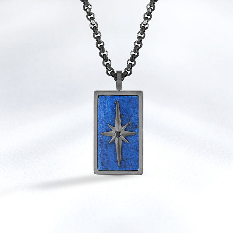 0,05 Karat Pırlanta Çelik Kolye