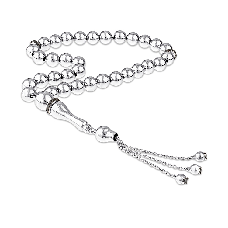 Siyah Pırlanta Gümüş Tesbih