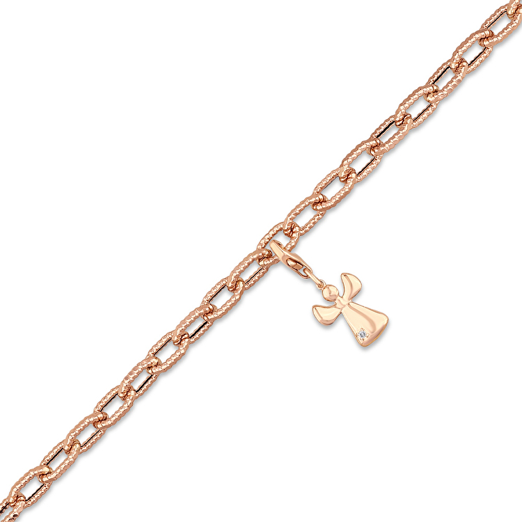 0,01 Karat Melek Charm Pırlanta Bileklik