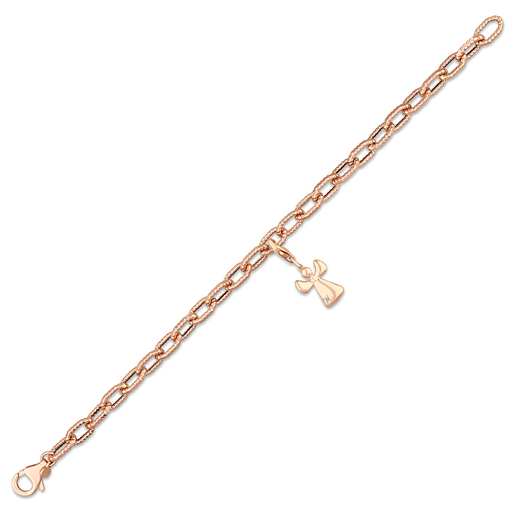 0,01 Karat Melek Charm Pırlanta Bileklik