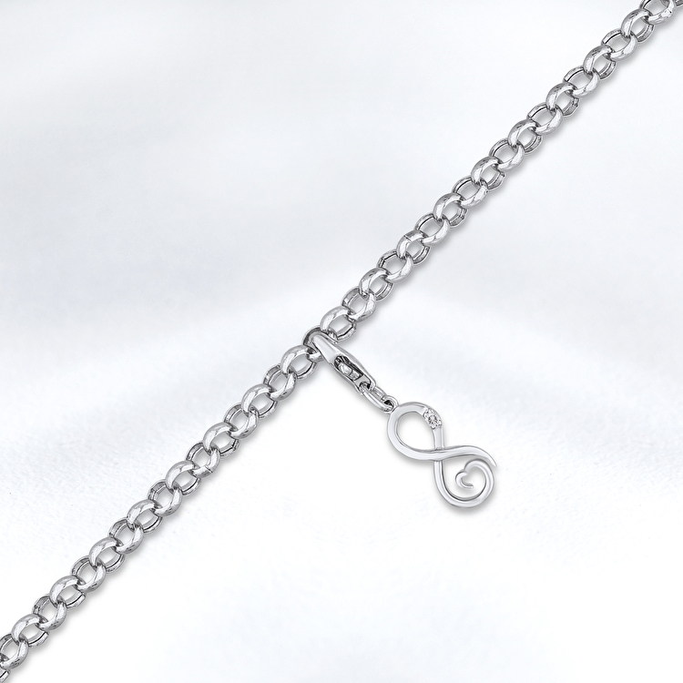 0,02 Karat Sonsuzluk Charm Pırlanta Bileklik