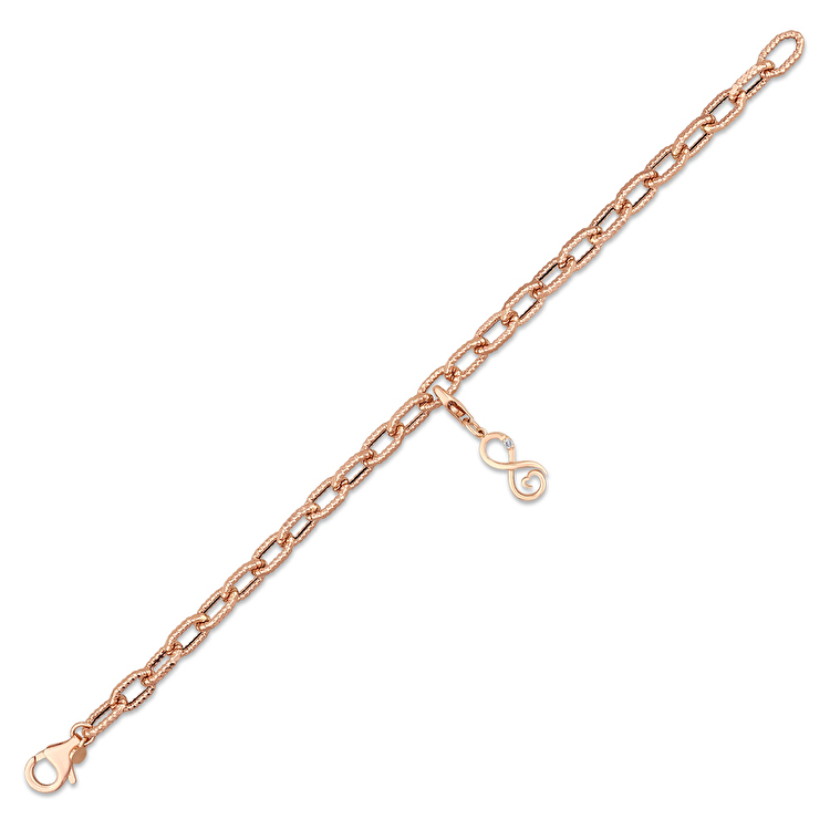 0,02 Karat Sonsuzluk Charm Pırlanta Bileklik