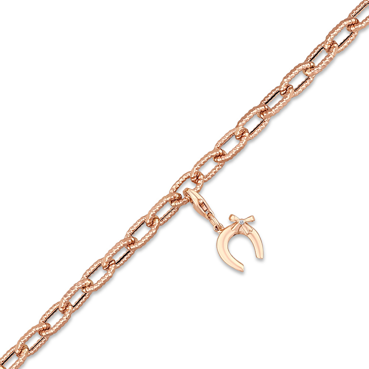 0,01 Karat At Nalı Charm Pırlanta Bileklik