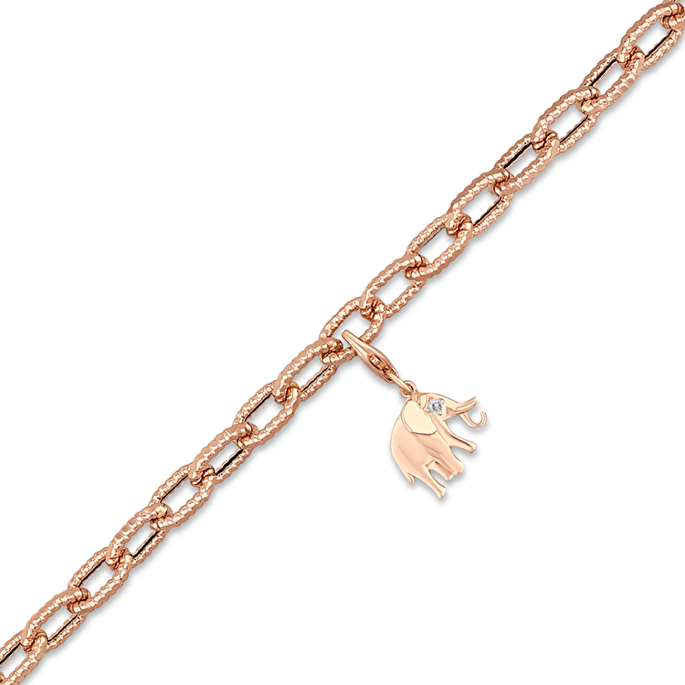 0,02 Karat Fil Charm Pırlanta Bileklik