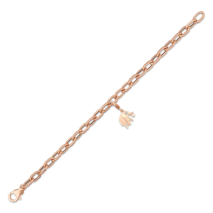 0,02 Karat Fil Charm Pırlanta Bileklik