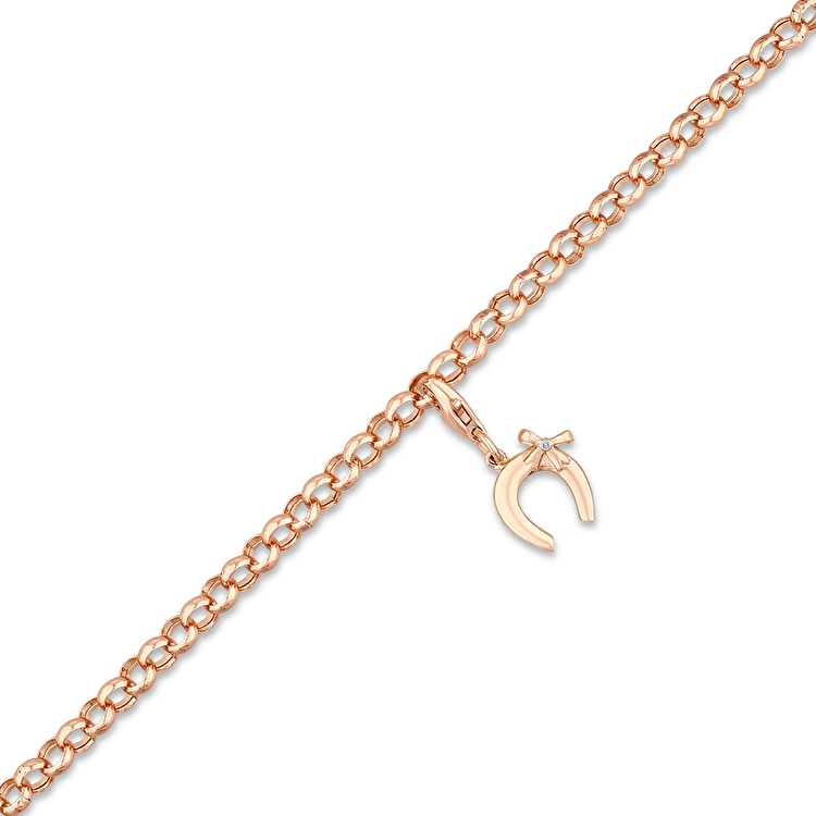 0,01 Karat At Nalı Charm Pırlanta Bileklik