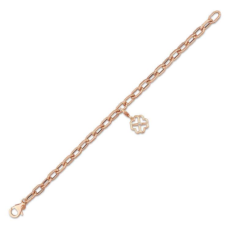 0,02 Karat Yonca Charm Pırlanta Bileklik