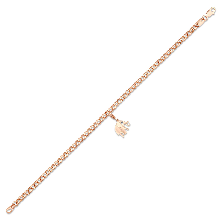 0,02 Karat Fil Charm Pırlanta Bileklik